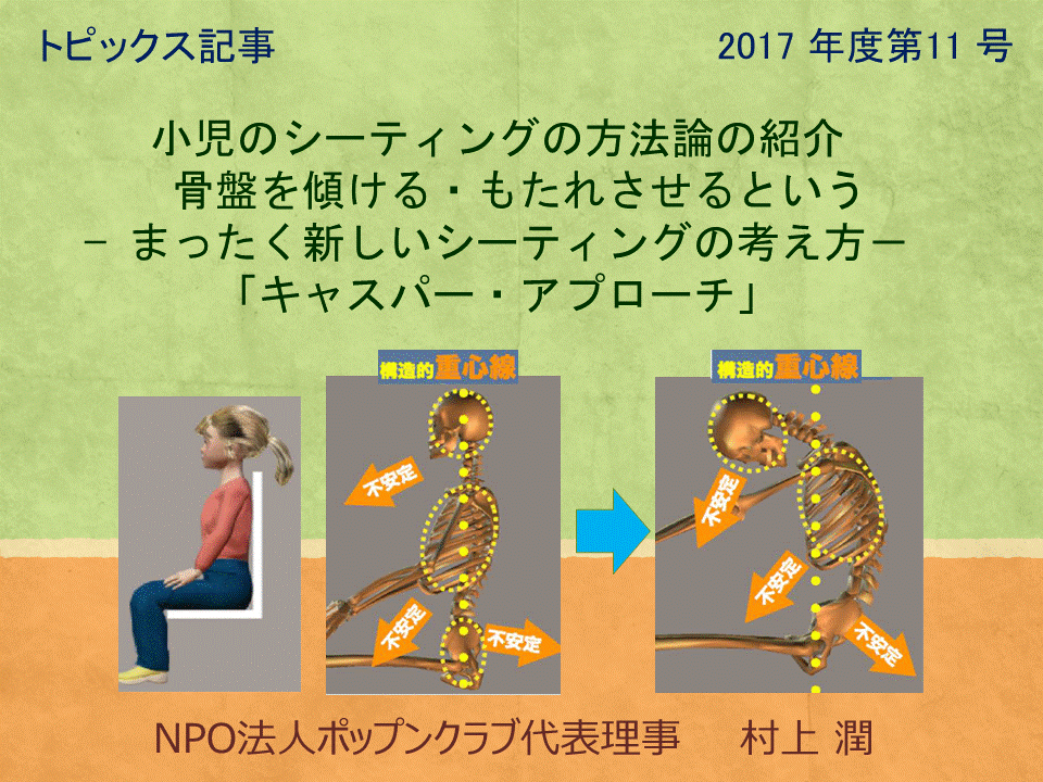 小児のシーティングの方法論の紹介 骨盤を傾ける・もたれさせるという— まったく新しいシーティングの考え方－ 「キャスパー・アプローチ」